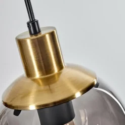 Suspension Verre Fumé-hofstein Suspension Charlet Laiton, 4 lumières