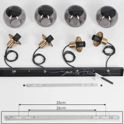 Suspension Verre Fumé-hofstein Suspension Charlet Laiton, 4 lumières