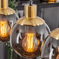 Suspension Verre Fumé-hofstein Suspension Charlet Laiton, 4 lumières