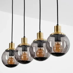 Suspension Verre Fumé-hofstein Suspension Charlet Laiton, 4 lumières