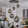 Suspension Verre Fumé-hofstein Suspension Charlet Noir, 5 lumières