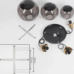 Suspension Verre Fumé-hofstein Suspension Charlet Noir, 3 lumières