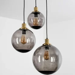 Suspension Verre Fumé-hofstein Suspension Charlet Noir, 3 lumières