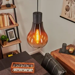 Suspension Verre Fumé-hofstein Suspension Chaumon Noir, 1 lumière