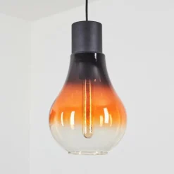 Suspension Verre Fumé-hofstein Suspension Chaumon Noir, 1 lumière