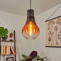 Suspension Verre Fumé-hofstein Suspension Chaumon Noir, 1 lumière