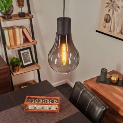 Suspension Verre Fumé-hofstein Suspension Chaumon Noir, 1 lumière