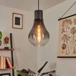 Suspension Verre Fumé-hofstein Suspension Chaumon Noir, 1 lumière