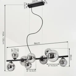 hofstein Suspension Chehalis LED Noir, 9 lumières
