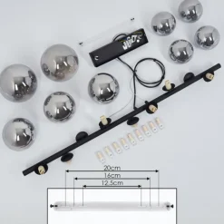 hofstein Suspension Chehalis LED Noir, 9 lumières