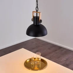 Lampes Vintages & Rétros-hofstein Suspension Chetco Bois clair, Noir, 1 lumière