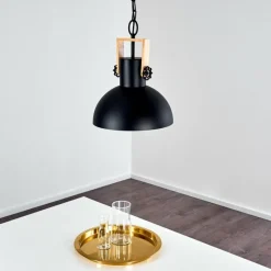 Lampes Vintages & Rétros-hofstein Suspension Chetco Bois clair, Noir, 1 lumière