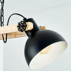 Lampes Industrielles-hofstein Suspension Chetco Bois clair, Noir, 3 lumières
