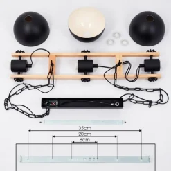 Lampes Industrielles-hofstein Suspension Chetco Brun, Noir, 3 lumières