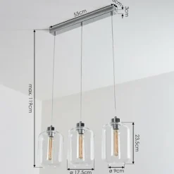 hofstein Suspension Chiedent Chrome, 3 lumières