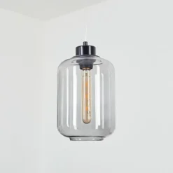 Suspension Verre Fumé-hofstein Suspension Chiedent Noir, 1 lumière