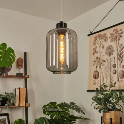 Suspension Verre Fumé-hofstein Suspension Chiedent Noir, 1 lumière