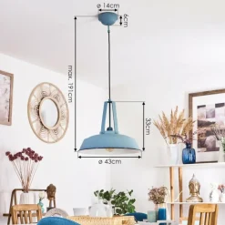 Luminaires Scandinaves-hofstein Suspension Chimay Bleu, 1 lumière