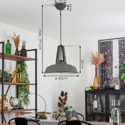 Luminaires Scandinaves-hofstein Suspension Chimay Gris, 1 lumière