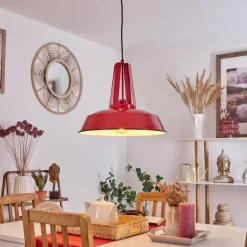 Luminaires Scandinaves-hofstein Suspension Chimay Rouge, 1 lumière