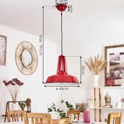 Luminaires Scandinaves-hofstein Suspension Chimay Rouge, 1 lumière