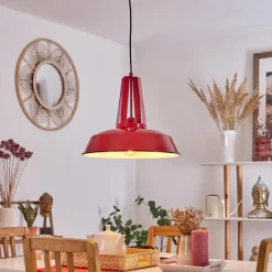 Luminaires Scandinaves-hofstein Suspension Chimay Rouge, 1 lumière