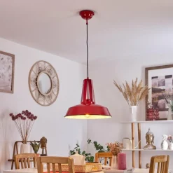 Luminaires Scandinaves-hofstein Suspension Chimay Rouge, 1 lumière