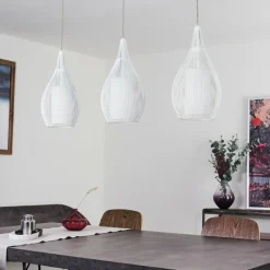 hofstein Suspension Chipoc Blanc, 3 lumières