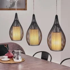 hofstein Suspension Chipoc Noir, 3 lumières