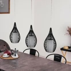 hofstein Suspension Chipoc Noir, 3 lumières