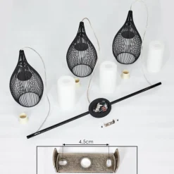 hofstein Suspension Chipoc Noir, 3 lumières