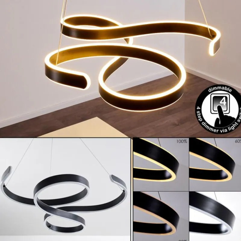 hofstein Suspension Chippewa LED Noir, 1 lumière