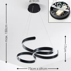 hofstein Suspension Chippewa LED Noir, 1 lumière