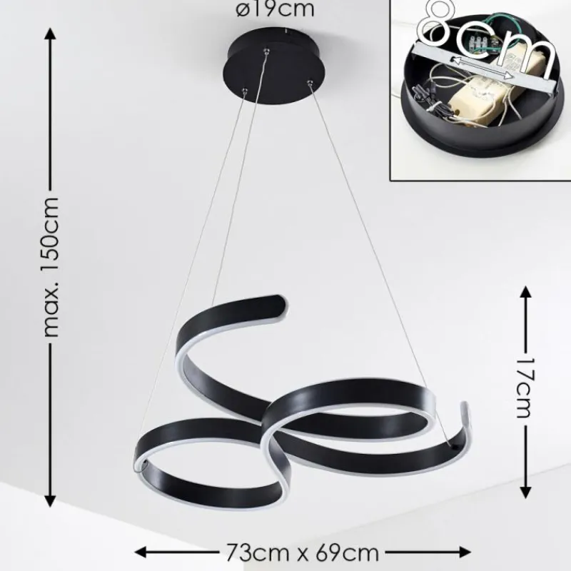 hofstein Suspension Chippewa LED Noir, 1 lumière