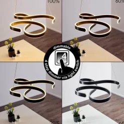 hofstein Suspension Chippewa LED Noir, 1 lumière