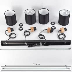 Lampes En Tissu-hofstein Suspension Chiuvi Écru, Noir, 4 lumières