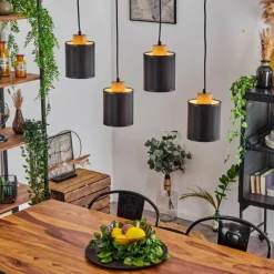 Lampes En Tissu-hofstein Suspension Chiuvi Écru, Noir, 4 lumières