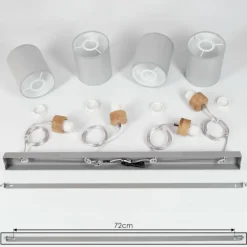 Lampes En Tissu-hofstein Suspension Chiuvi Gris, Écru, 4 lumières