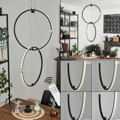 hofstein Suspension Chlak LED Noir, 2 lumières, Télécommandes