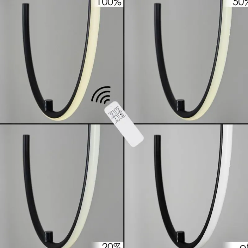 hofstein Suspension Chlak LED Noir, 2 lumières, Télécommandes