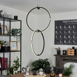 hofstein Suspension Chlak LED Noir, 2 lumières, Télécommandes