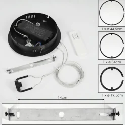hofstein Suspension Chlak LED Noir, 3 lumières, Télécommandes