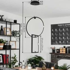 hofstein Suspension Chlak LED Noir, 2 lumières, Télécommandes