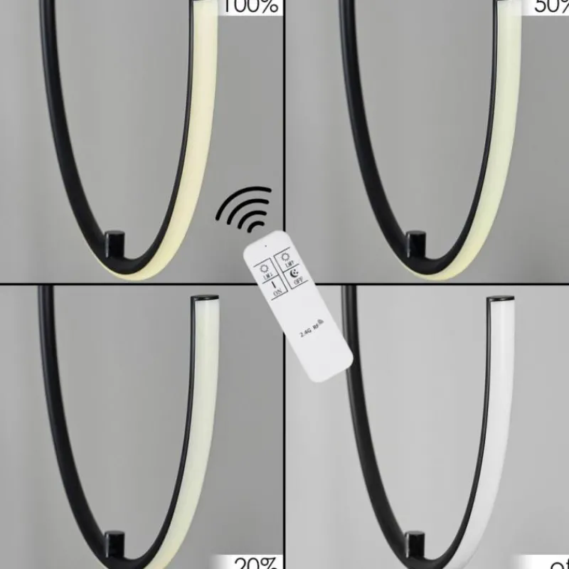 hofstein Suspension Chlak LED Noir, 2 lumières, Télécommandes