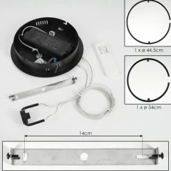 hofstein Suspension Chlak LED Noir, 2 lumières, Télécommandes