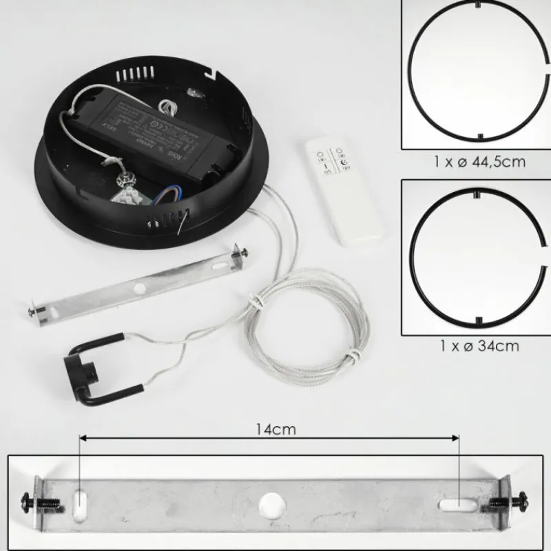 hofstein Suspension Chlak LED Noir, 2 lumières, Télécommandes
