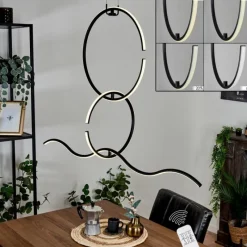 hofstein Suspension Chlak LED Noir, 3 lumières, Télécommandes