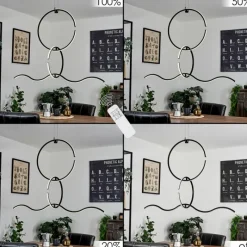 hofstein Suspension Chlak LED Noir, 3 lumières, Télécommandes