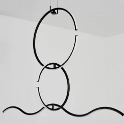 hofstein Suspension Chlak LED Noir, 3 lumières, Télécommandes