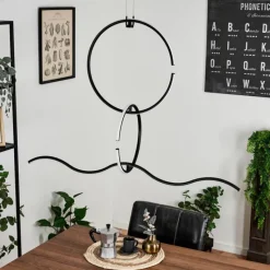 hofstein Suspension Chlak LED Noir, 3 lumières, Télécommandes